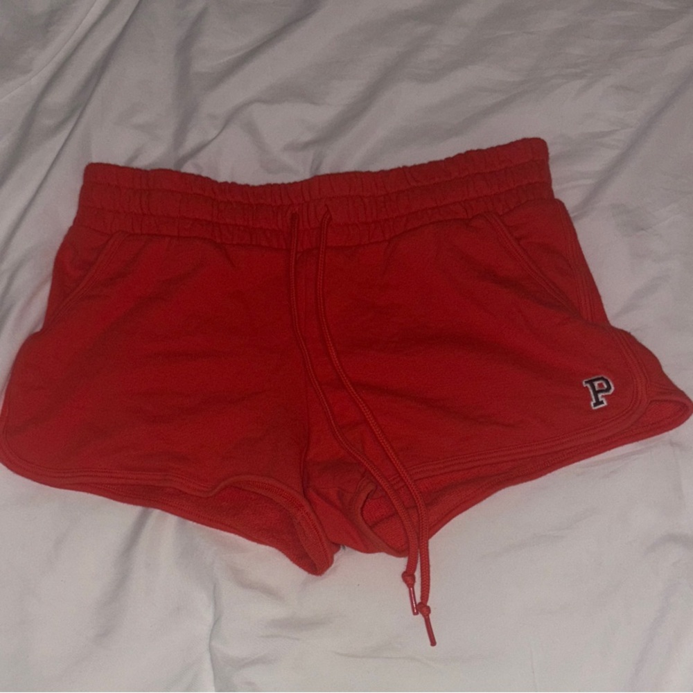 PINK Victoria's Secret Red Athletic Lounge Shorts with Drawstring